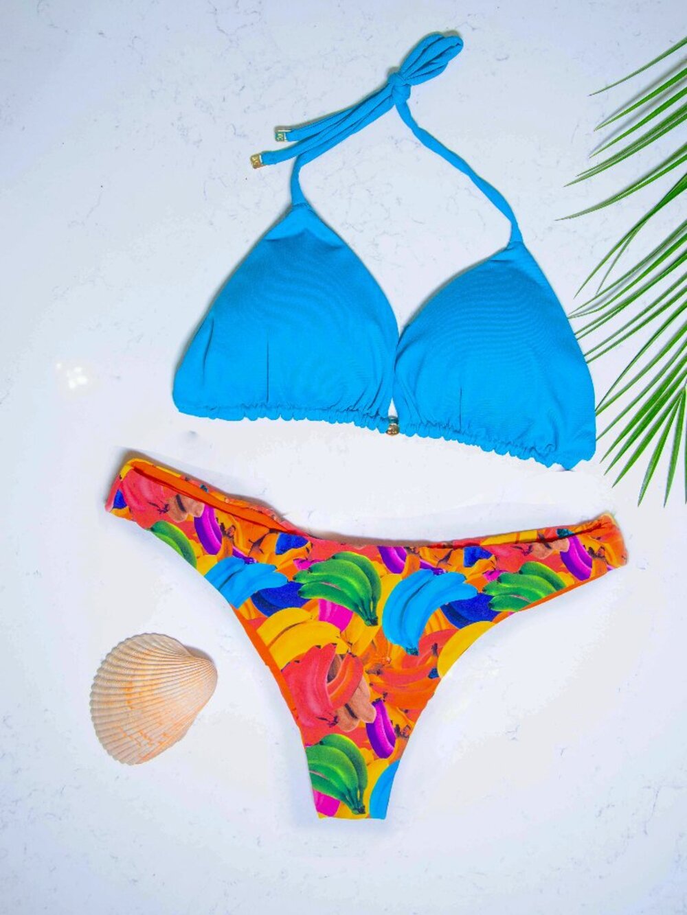 Rio Açu Brazilian Reversible Triangle Bikini Set | Blue | Size XL | NWT